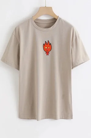 Unisex Ateş Avatar Baskılı T-shirt