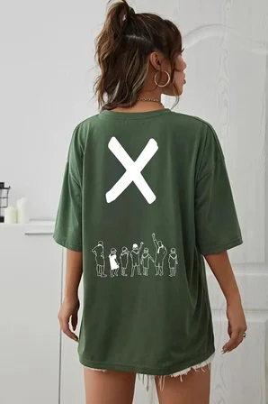 Unisex Design X Imza Baskılı T-shirt