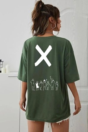 Unisex Design X Imza Baskılı T-shirt