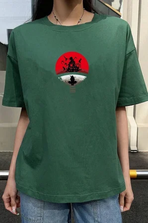 Unisex Itachi Uchiha Baskılı T-shirt