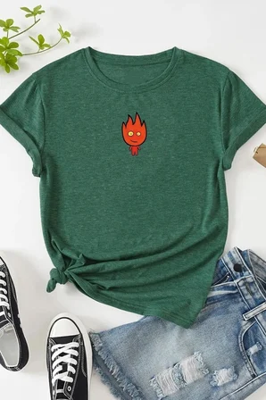 Unisex Ateş Avatar Baskılı T-shirt