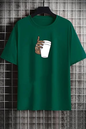 Unisex Tupac Coffee Baskılı T-shirt