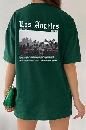 Unisex Los Angles Tasarım T-shirt