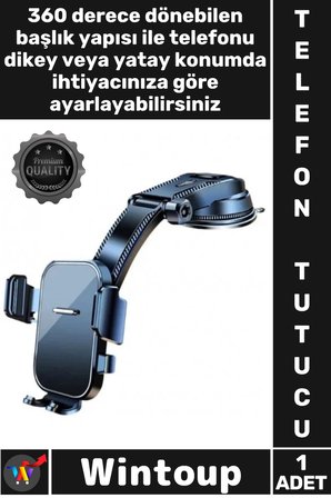 #TelefonTutucu Sabit Fonksiyonel Torpido Üstü Vakumlu Ayarlanır Uzun Kollu Araç İçi Telefon Tutucu