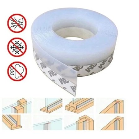 #Bant Kendinden Yapışkanlı Şeffaf Silikon Isı Ses Yalıtım 3 Metre Kapı Pencere Rüzgar İzolasyon Bant