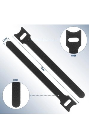 #Kelepçe Naylon Organizer Renkli Düzenleme 10'lu Cırt Cırtlı Kablo Düzenleyici Kelepçe Seti – 15cm