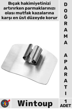 #Mutfak Şef Tipi Mutfak Kesim Ayarlı Paslanmaz Çelik Parmak Koruyucu Doğrama Güvenlik Aparatı