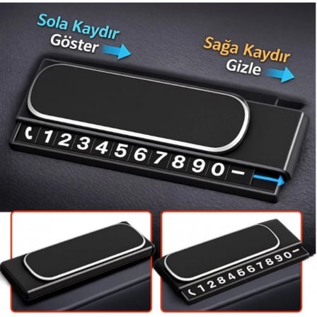 #Numaratör Şık Lüks Park Telefon Numarası Fosforlu Torpido Üstü Kayar Kapaklı Oto Araç İçi Numaratör