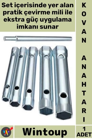 #Anahtar Musluk Buji Lavabo Tamir 6 Farklı Ölçü Paslanmaz Krom Kaplama 6 Parça Kovan Anahtarı Seti