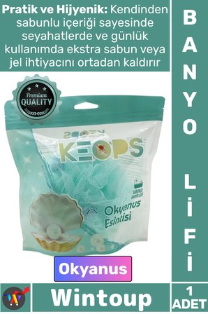 #Lif Konforlu Masaj Etkili Pratik Köpüklü Yumuşak File Ergonomik Okyanus Kokulu Sabunlu Banyo Lifi