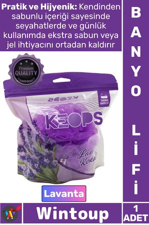 #Lif Konforlu Masaj Etkili Pratik Köpüklü Yumuşak File Ergonomik Lavanta Kokulu Sabunlu Banyo Lifi
