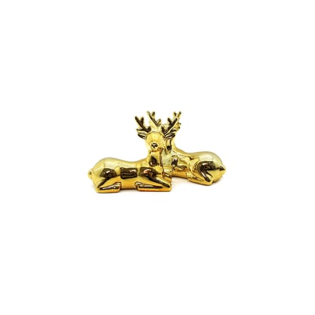 #Biblo Modern Dekoratif Lüks Hediye Gold Küçük Boy Geyik Tasarımlı Süs Parlak Altın Seramik Biblo