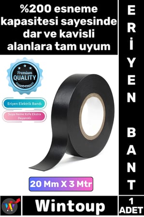 #Bant İzolasyon Sızdırmazlık Güçlü Tamir Tesisat Esnek Kendinden Kaynayan 20 Mm x 3 Mt Eriyen Bant