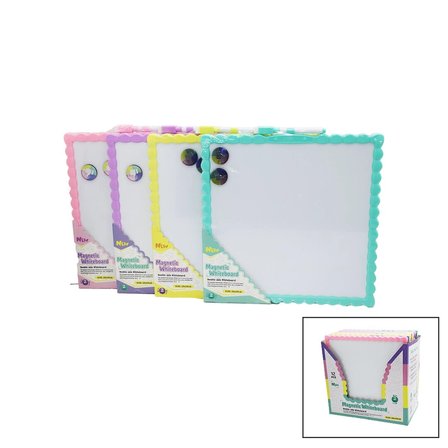 #YazıTahtası Kaliteli Pratik Kare Renkli Çerçeve Çift Taraflı Manyetik Beyaz Yazı Tahtası 29 X 29 Cm