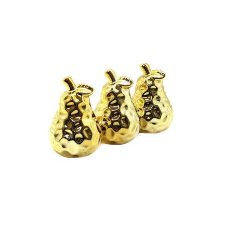 #Biblo Dekoratif Modern Lüks Gold Obje Armut Tasarımlı Ev Ofis Süsü Parlak Altın Küçük Seramik Biblo