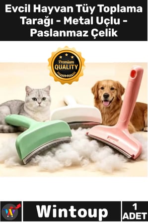 #Tarak Kedi Köpek Masaj Etkili Şık Bakım Metal Uçlu Paslanmaz Çelik Evcil Hayvan Tüy Toplama Tarağı