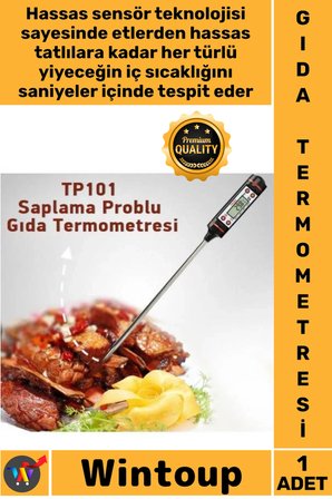 #Termometre Dijital Hassas Çelik Sensörlü Mutfak Barbekü Süt Su Yemek Sıcaklık Ölçer Et Termometresi