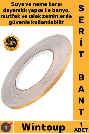 #Bant Kendinden Yapışkanlı Dekoratif Şık Şerit Fayans Arası İzolasyon Bantı Gold 05 Cm X 50 Metre