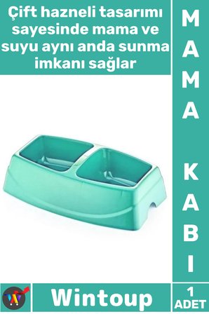 #MamaKabı Birinci Kalite Plastik Kedi Köpek Su Kabı Dayanıklı Ergonomik Şık İkili Küçük Mama Kabı