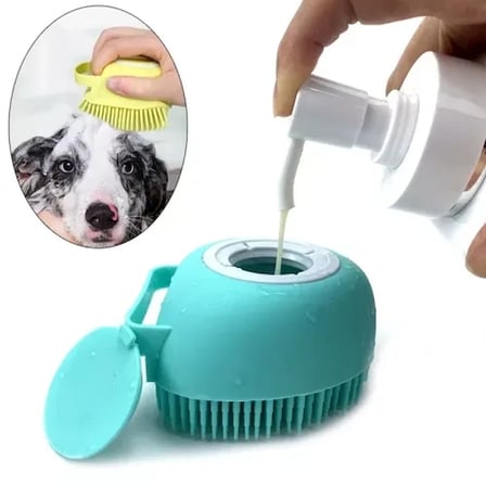 #Kese Yumuşak Silikon Masaj Etkili Pratik Şık Banyo Fırçası Şampuan Hazneli Kedi Köpek Yıkama Kesesi