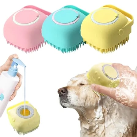 #Kese Yumuşak Silikon Masaj Etkili Pratik Şık Banyo Fırçası Şampuan Hazneli Kedi Köpek Yıkama Kesesi