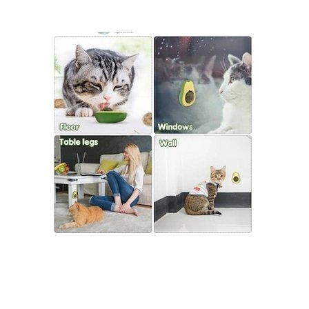 #Keditopu Saf Kedi Otu Katkılı Yapışkanlı Mide Rahatlatıcı Formül Avokado Tasarımlı Kedi Yalama Topu