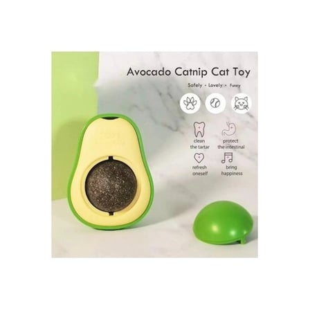#Keditopu Saf Kedi Otu Katkılı Yapışkanlı Mide Rahatlatıcı Formül Avokado Tasarımlı Kedi Yalama Topu