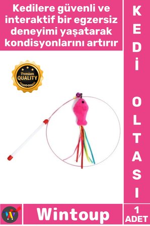 #KediOltası 90 Cm Dayanıklı Eğlenceli İnteraktif Avcılık Güdüsü Geliştiren Balıklı Kedi Oyun Oltası