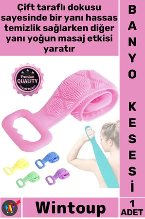 #Kese Silikon Masaj Etkili Peeling Arındırıcı Esnek Derin Banyo Sırt Kesesi Çift Taraflı 70 Cm