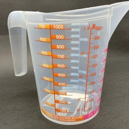 #ÖlçüKabı Premium Şeffaf Plastik Sağlıklı Mutfak Gereçleri Pratik Un Şeker Sıvı Toz Bakliyat Çoklu Hassas Ölçüm Özel Ölçü Kabı 1 Litre