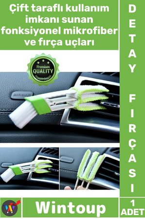 #Fırça Oto Fan Mazgalı Temizleyici Yumuşak Kıl Mikrofiber Başlık Araç Klima Detay Temizleme Fırçası
