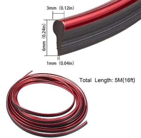 #Şerit Oto İç Aksesuar Dashboard Torpido Kapı Kenar Fitil Esnek PVC Araba Dekorasyon 5 Mt Şerit Trim