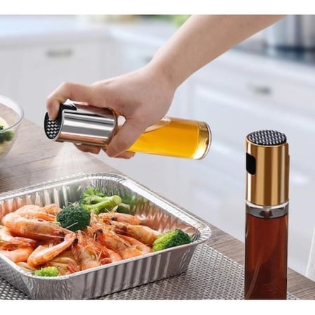 #Şişe Mutfak Zeytinyağı Sirke Sos Yağdanlık Şeffaf Ergonomik Şık Çok Amaçlı Spreyli Cam Şişe 100 Ml