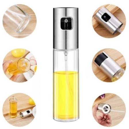 #Şişe Mutfak Zeytinyağı Sirke Sos Yağdanlık Şeffaf Ergonomik Şık Çok Amaçlı Spreyli Cam Şişe 100 Ml