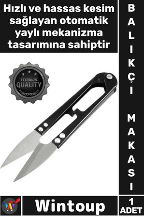 #Makas Paslanmaz Çelik Dayanıklı Profesyonel Keskin Uçlu Ergonomik Yaylı Balıkçı İp Kesme Makası