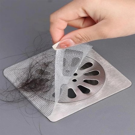 #GiderSüzgeci Yapışkanlı Tül Mutfak Banyo Saç Tutucu Pratik Filtre Lavabo Gider Süzgeci 10 Adet