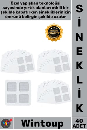 #Sineklik Yapışkanlı Onarım Kiti Pratik Kesilebilir Pencere Kapı Bandı Tül Sineklik Yaması 40 Adet