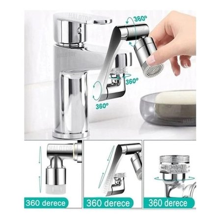 #Musluk 1080 Derece Döner Robotik Kol Mutfak Banyo Lavabo Tasarruflu Filtreli Akrobat Musluk Başlığı