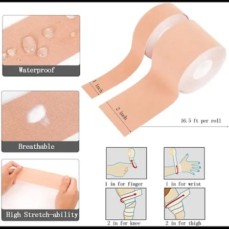 #GöğüsDikleştirme Görünmez Su Geçirmez Yapışkan Destekleyici Göğüs Dikleştirme Bandı S Beden 2.5 Cm