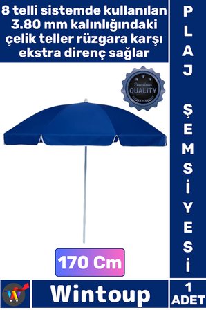 #PlajŞemsiyesi Deniz Bahçe Balkon Piknik Kamp Güneş Korumalı 170 Cm Sağlam Sert Çelik Plaj Şemsiyesi