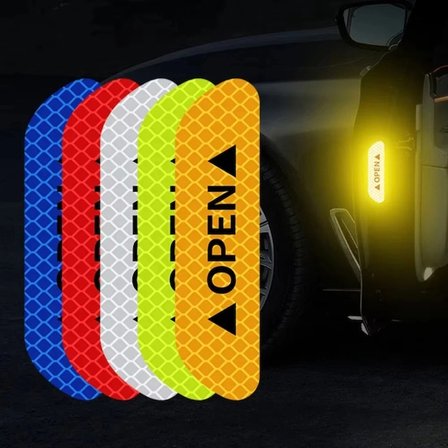 #Reflektör Emniyet Sağlayan Uyarıcı Open Yazılı Fosforlu Su Geçirmez Reflektif Araç Kapı Stickerı