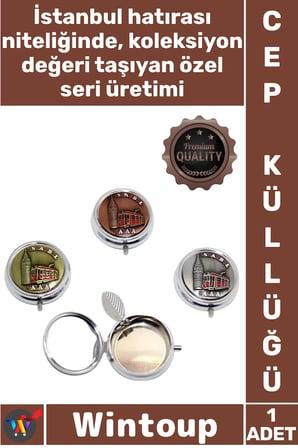 #Küllük Hediyelik Metal Dekoratif İstanbul Hatıra 5 Cm Galata Kabartmalı Yöresel Tekli Küllük Kutusu