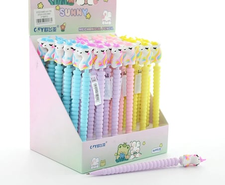 #Kalem Mekanik Tasarım Hediyelik Figürlü Okul Kırtasiye Aksesuarı Ergonomik 07 Uçlu Unicorn Kalem