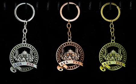 #AnahtarlıkHediyelik Turistik Hatıra İstanbul Tarihi Şık Metal Ayasofya Anahtarlık Yuvarlak Tasarım