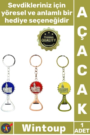 #Açacak İstanbul Hediyelik Magnet Mıknatıslı Estetik Sağlam Metal Galata Kulesi Anahtarlık Açacak