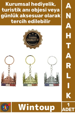#Anahtarlık İstanbul Hatırası Şık Tasarım Hediyelik Dayanıklı Promosyon Metal Sultanahmet Anahtarlık