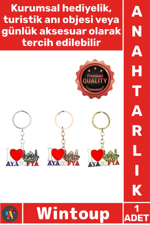 #Anahtarlık Hediye İstanbul Hatıra I Love Ayasofya Tasarım Dayanıklı Şık Aksesuar Metal Anahtarlık