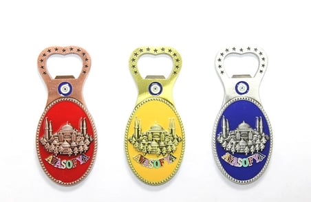 #Açacak Hediyelik Metal Buzdolabı Aksesuar Turistik Hatıra Eşyası Şık Yöresel Ayasofya Magnet Açacak