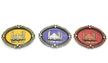 #Magnet Hediyelik Turistik Hatıra Şık Dekoratif İstanbul Temalı Sultanahmet Kabartmalı Metal Magnet