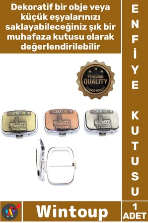 #Hediye Metal Nostaljik Hediyelik Küçük Şık İstanbul Temalı Galata Kulesi Baskılı Enfiye Kutusu